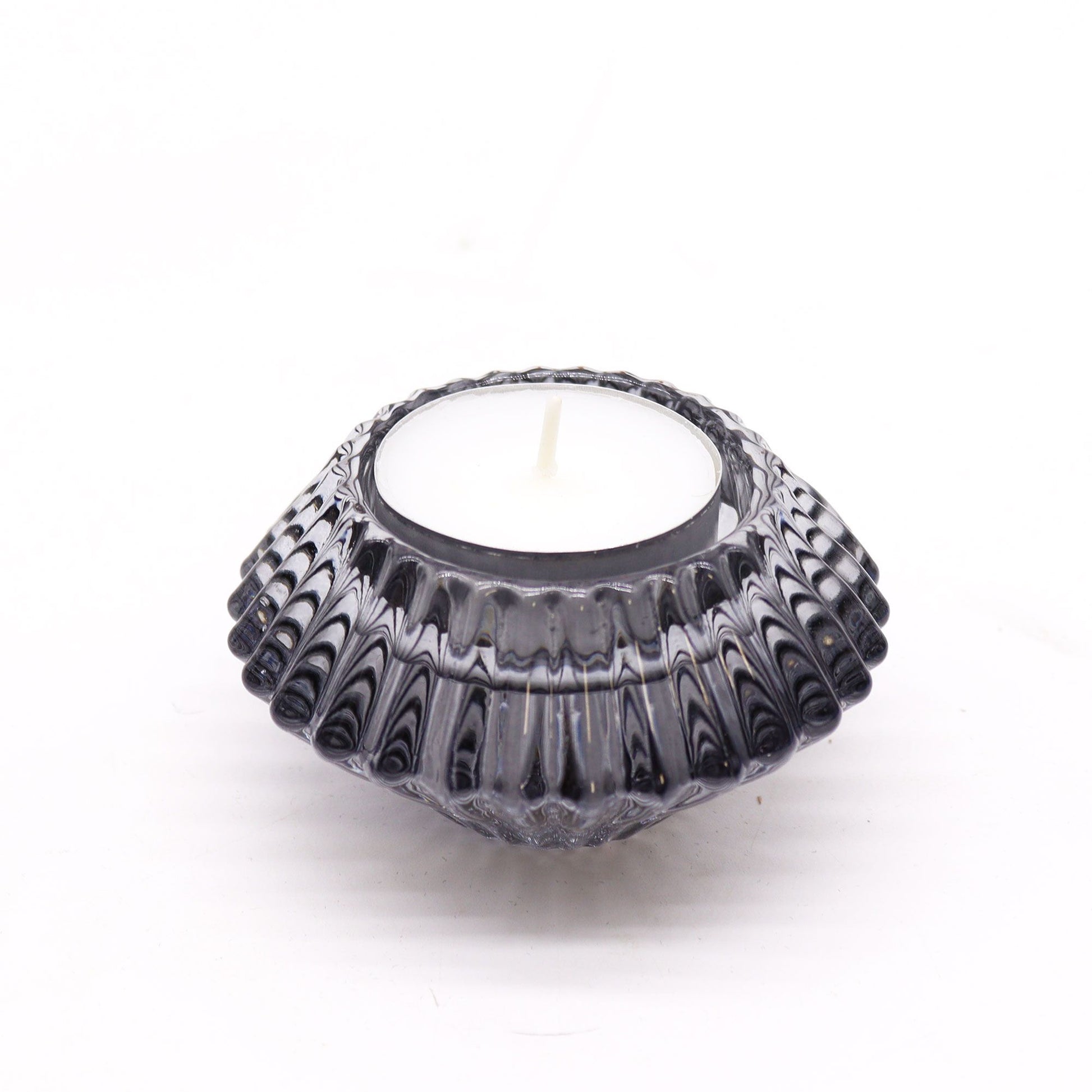 Flower Flip Dinner Candle / Tealight Holder - Midnight Grey - Image flower-flip-dinner-candle--tealight-holder--midnight-grey-gchd-13