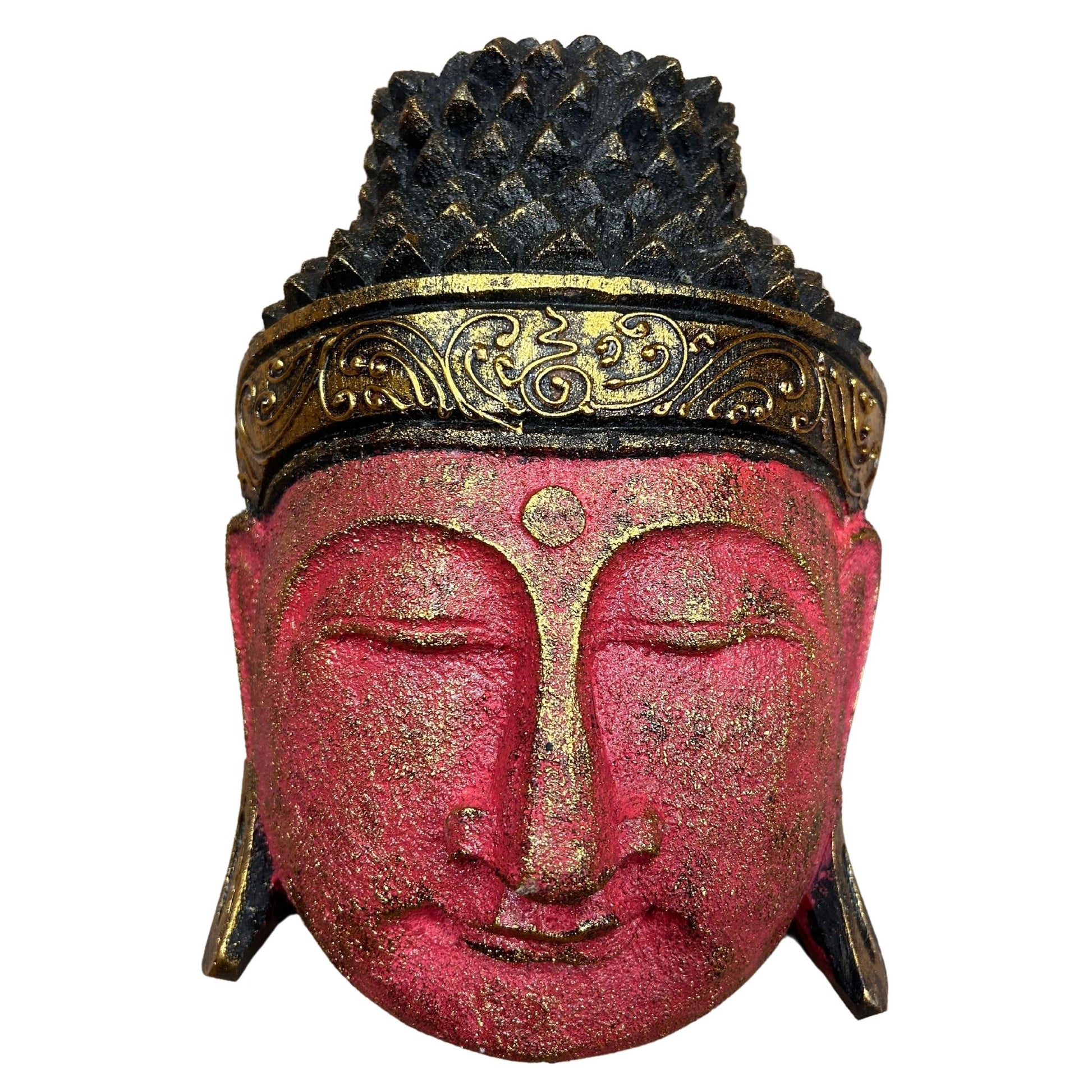 Home Decoration Buddha Head - 25cm - Red Shine Finish - Image home-decoration-buddha-head--25cm--red-shine-finish-hdbh-03