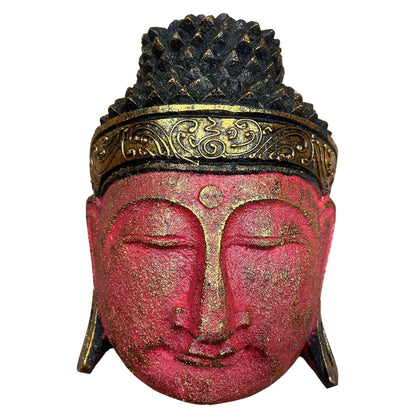 Home Decoration Buddha Head - 25cm - Red Shine Finish - Image home-decoration-buddha-head--25cm--red-shine-finish-hdbh-03