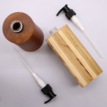 Natural Teakwood Soap Dispenser - Square - Image natural-teakwood-soap-dispenser--square-nsd-02