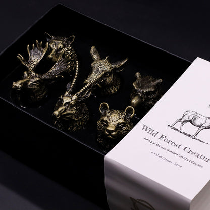 Gift Set of 6 Shot Glasses (50ml) - Wild Forest Creatures - Antique Bronze - Image gift-set-of-6-shot-glasses-50ml--wild-forest-creatures--antique-bronze-bbug-03