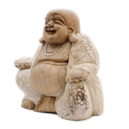 Happy Buddha - Whitewash 30cm - Image happy-buddha--whitewash-30cm-hcbs-13