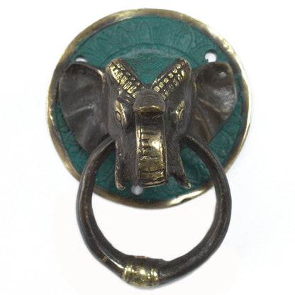 Brass Door Knocker - Elephants Head - Image brass-door-knocker--elephants-head-bdk-06