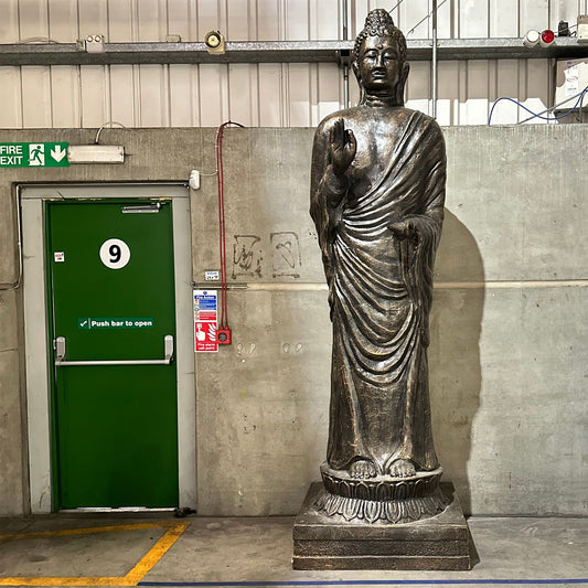 Tall Antique Gold Standing Buddha Statue - 3m Tall - Image tall-antique-gold-standing-buddha-statue--3m-tall-gas-05