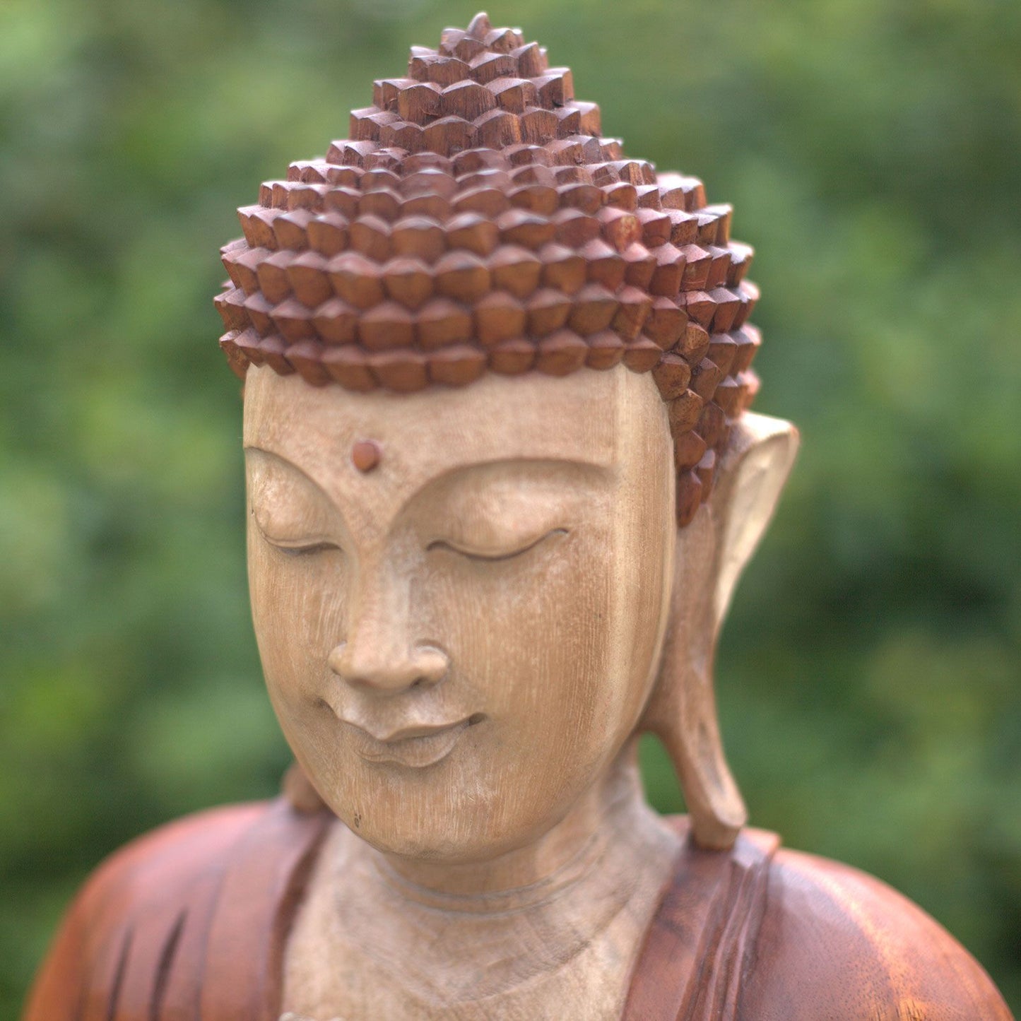 Hand Carved Buddha Statue - 25cm Thinking - Image hand-carved-buddha-statue--25cm-thinking-hcbs-01