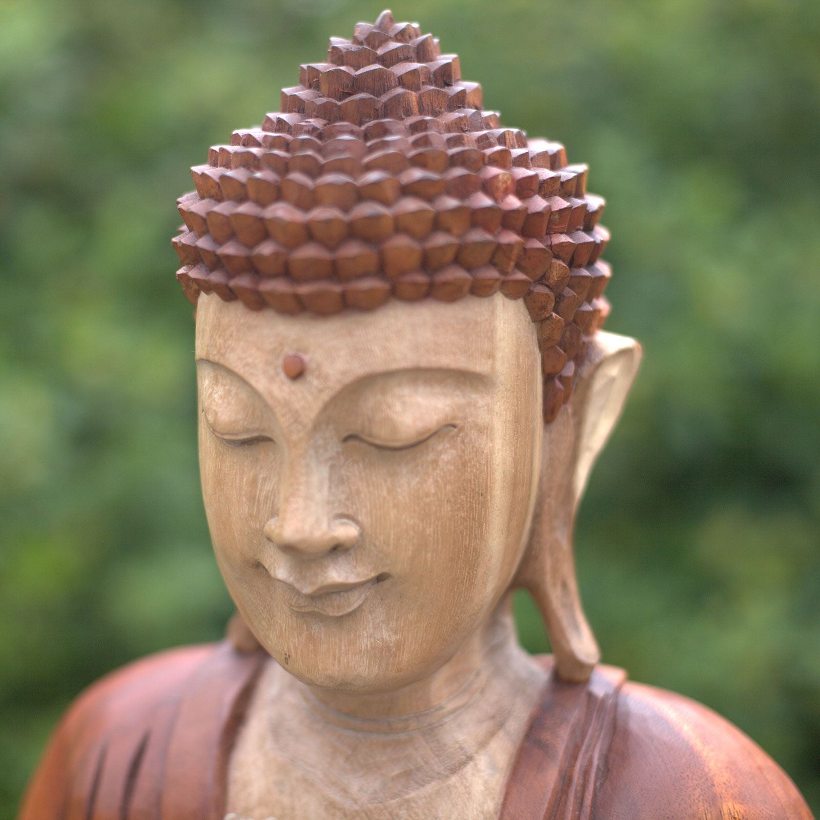Hand Carved Buddha Statue - 25cm Thinking - Image hand-carved-buddha-statue--25cm-thinking-hcbs-01