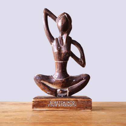 Wooden Yoga Lady - Antique - Cow Face Pose - "Stretch into Your Strength" - Image wooden-yoga-lady--antique--cow-face-pose--stretch-into-your-strength-wyl-02