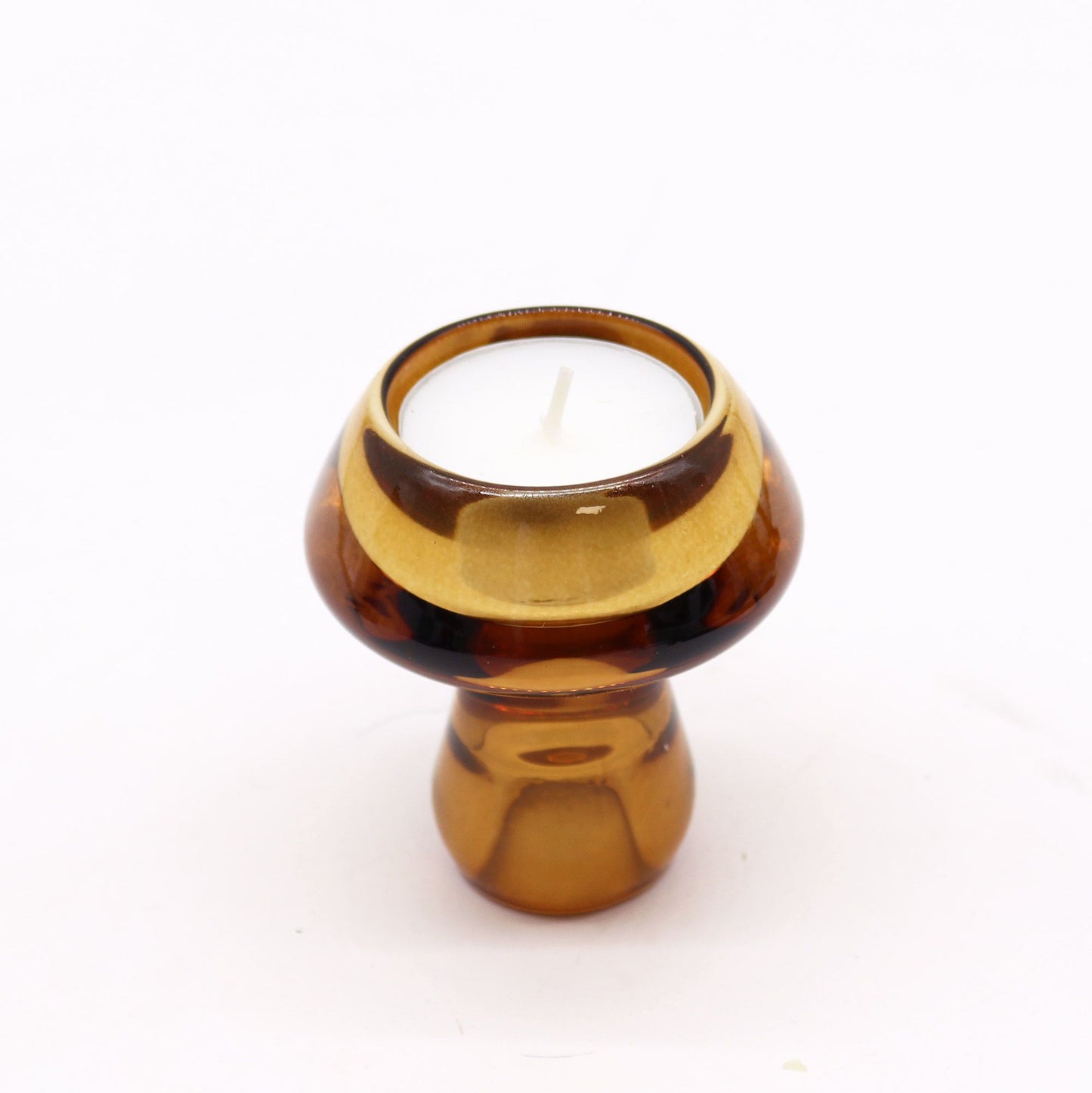 Mushroom Flip Dinner Candle / Tealight Holder - Antique Amber - Image mushroom-flip-dinner-candle--tealight-holder--antique-amber-gchd-17