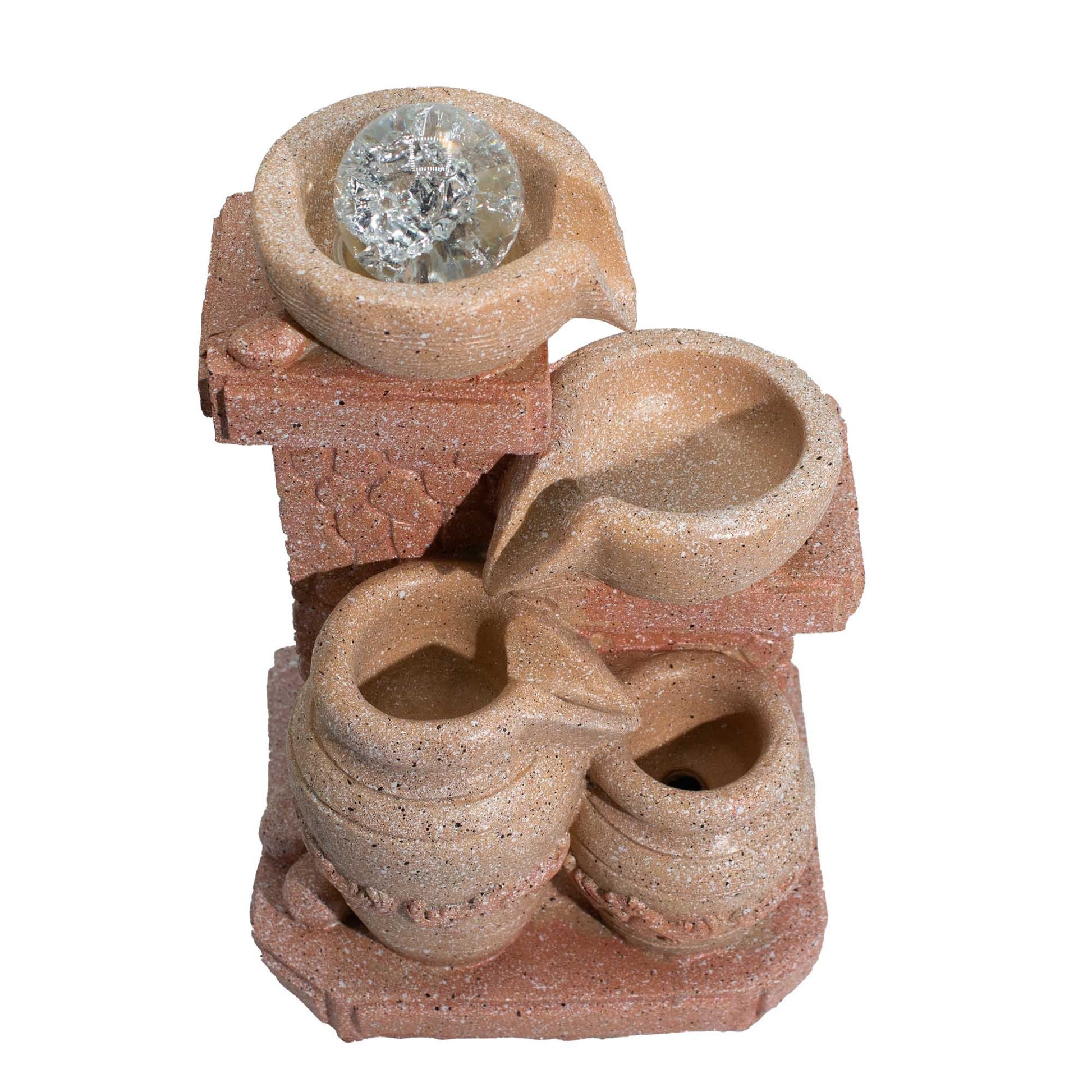 Mediterranean Cascading Pots Tabletop Water Feature (19x14x27cm) - Image mediterranean-cascading-pots-tabletop-water-feature-19x14x27cm-waterf-24