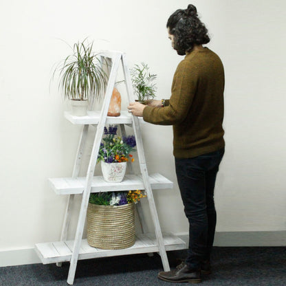 Folding Wooden A-Frame Shelf – Whitewash - Image folding-wooden-aframe-shelf--whitewash-rds-150