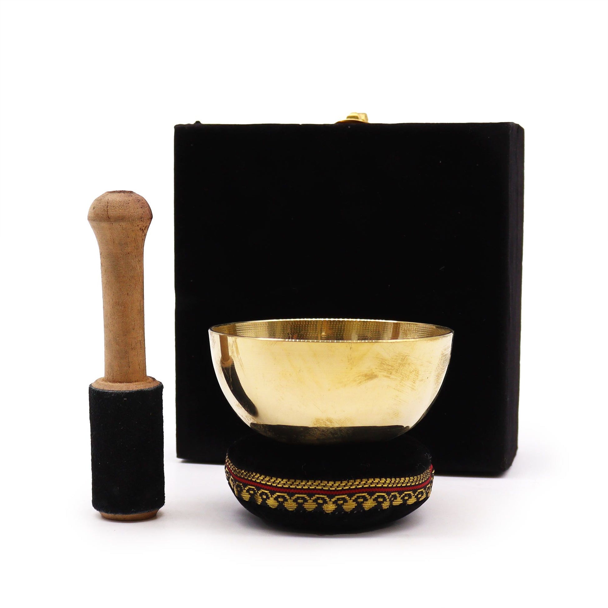 Brass Singing Bowl Gift Set - 9cm - Image brass-singing-bowl-gift-set--9cm-tib-53