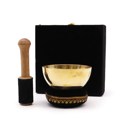 Brass Singing Bowl Gift Set - 9cm - Image brass-singing-bowl-gift-set--9cm-tib-53