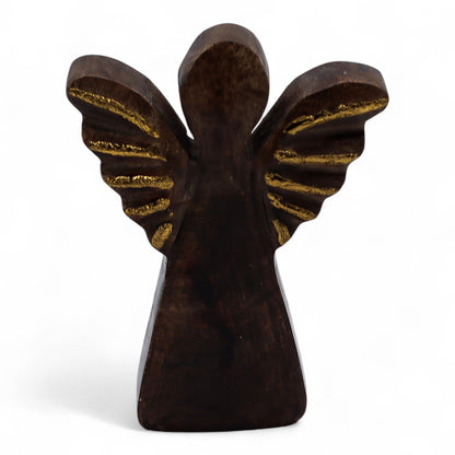 Small Mango Wood Angel - Gold Decor - Image small-mango-wood-angel--gold-decor-wang-01