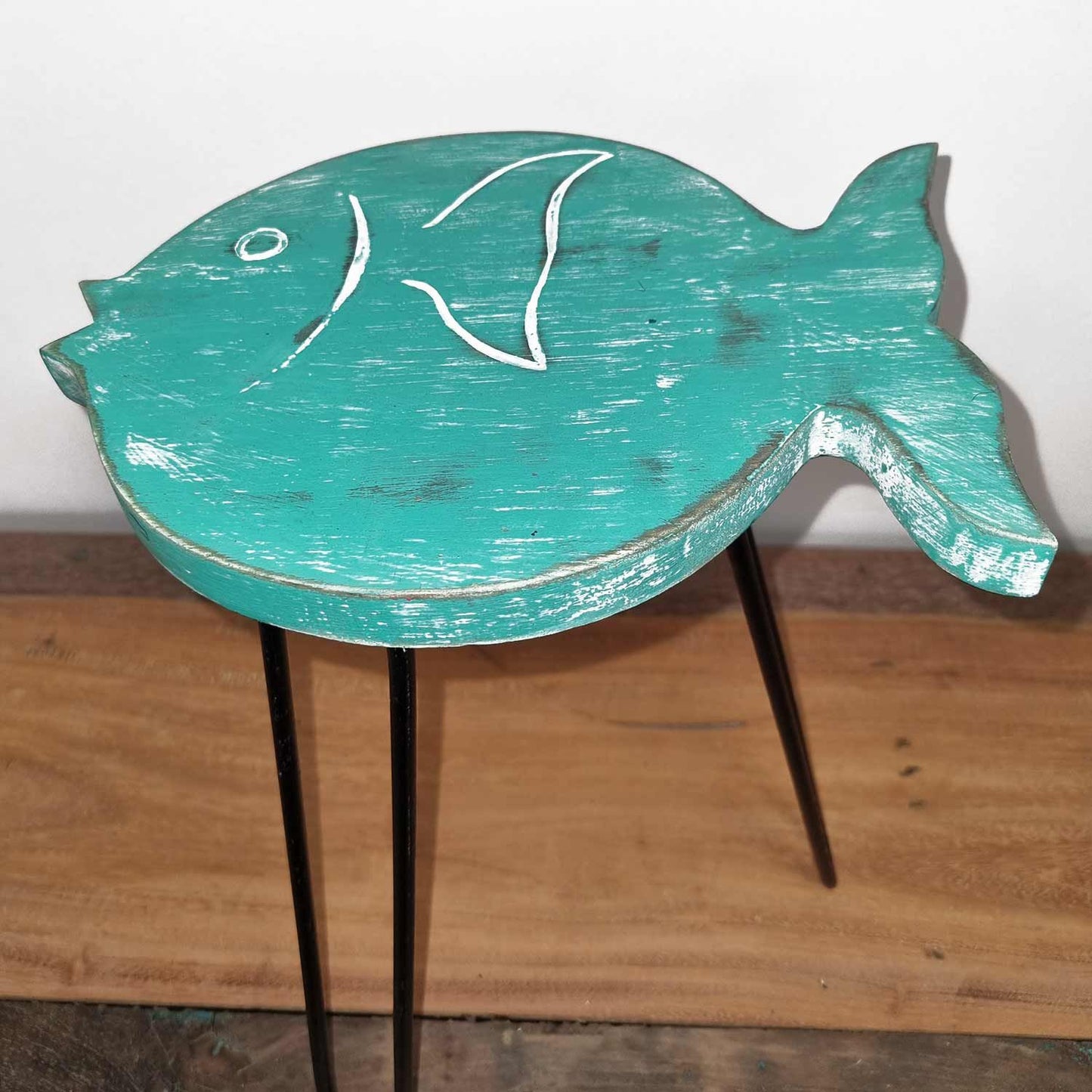 Albasia Wood Fish Stand - Turquoise - Image albasia-wood-fish-stand--turquoise-hps-07