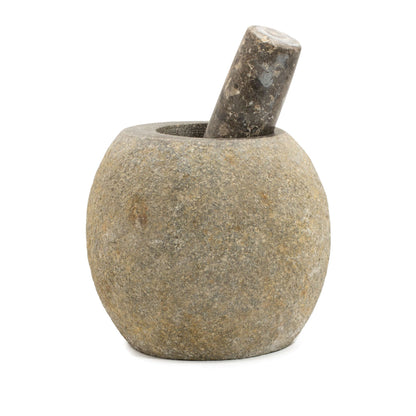 Natural Riverstone Decorative Pestle & Mortar- Large (aprox 15x12cm) - Image natural-riverstone-decorative-pestle--mortar-large-aprox-15x12cm-mpm-23