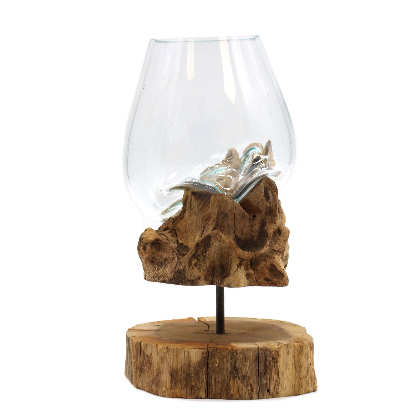 Molten Glass on Wood with Stand - Large Bowl - Image molten-glass-on-wood-with-stand--large-bowl-mgw-19