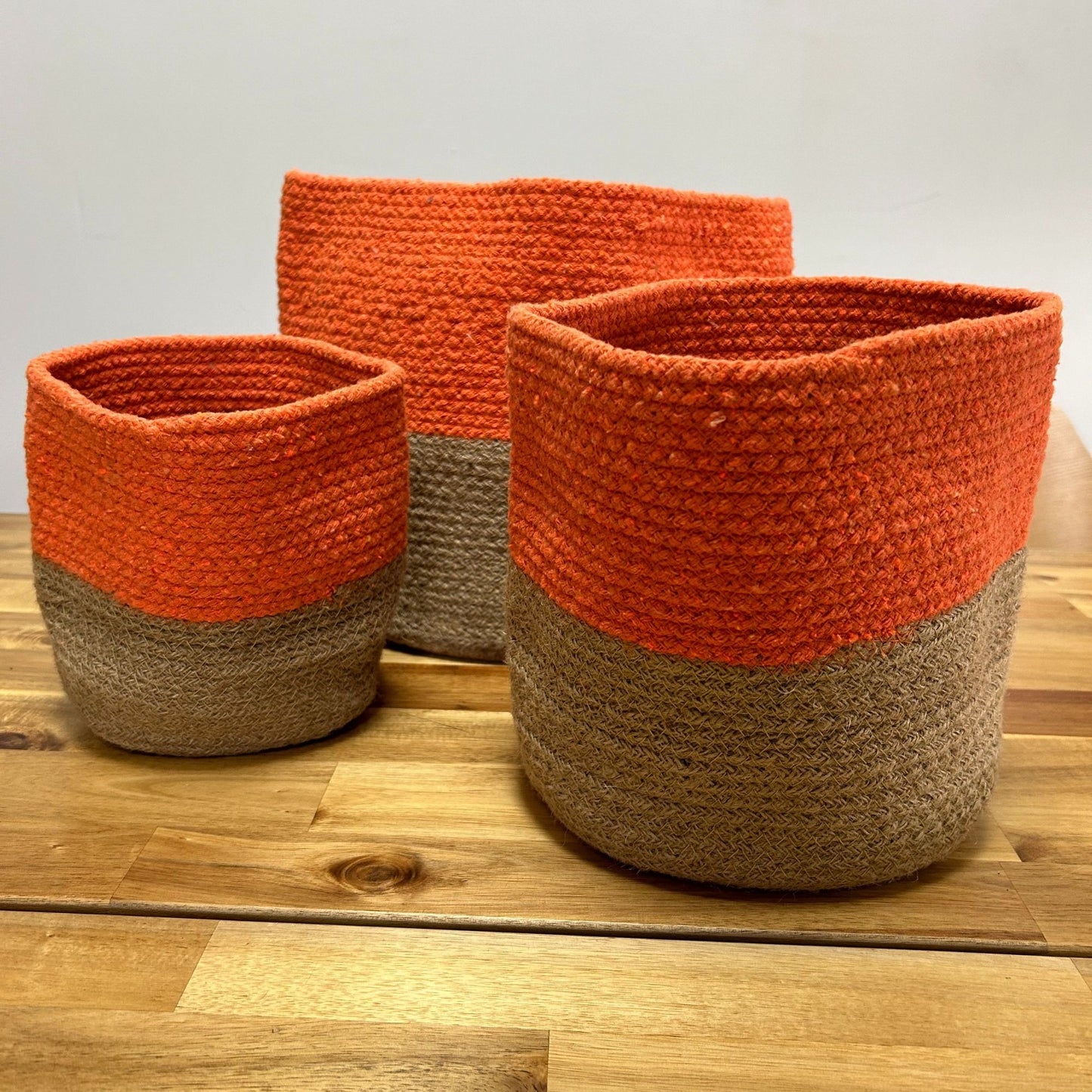 Set of 3 Cotton Rope Storage Baskets - Orange - Image set-of-3-cotton-rope-storage-baskets--orange-crbask-04a