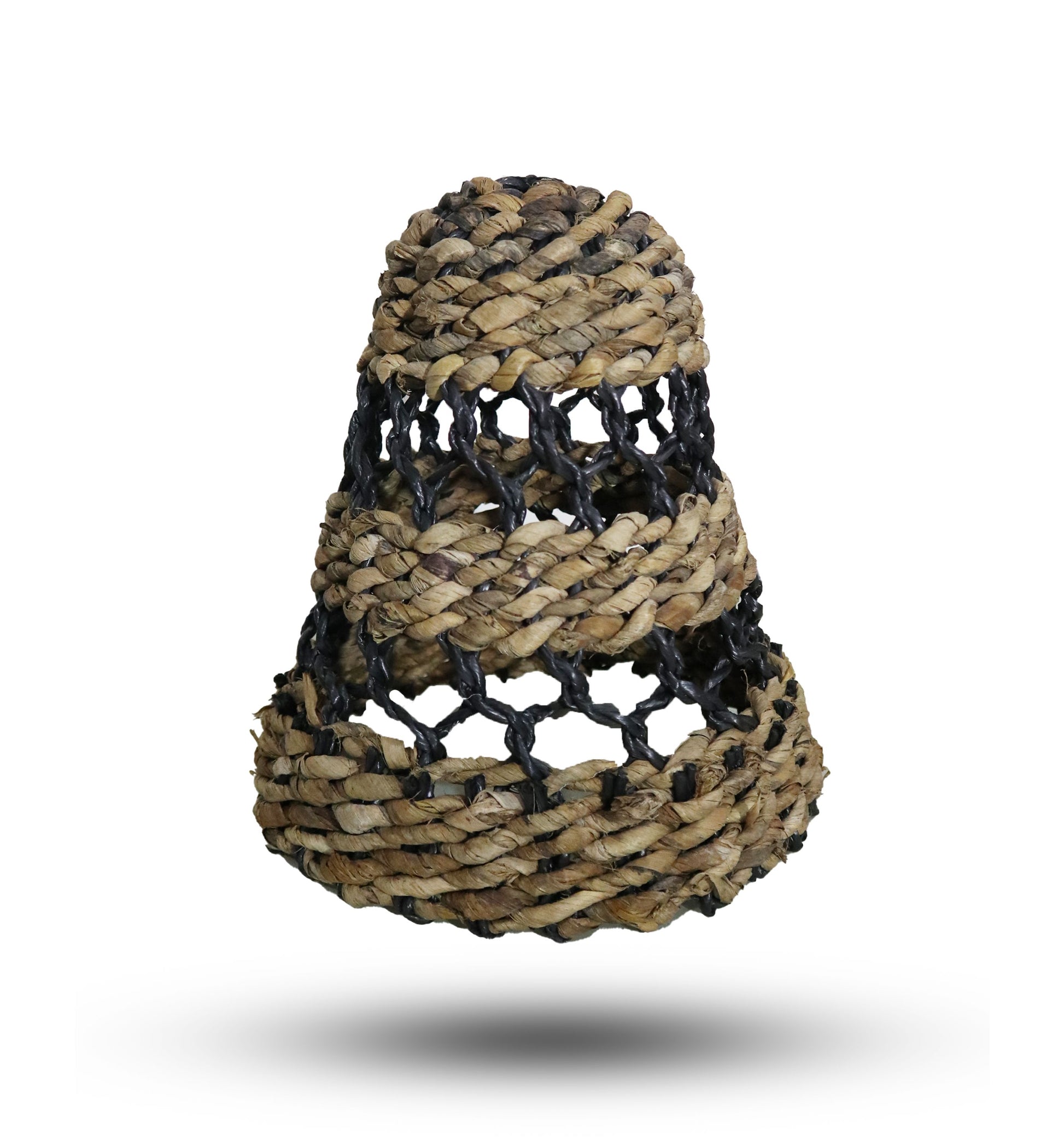 Natural Banana Leaf & Hitam Raffia Lamp Shades - Set of 3 - Image natural-banana-leaf--hitam-raffia-lamp-shades--set-of-3-nlas-02