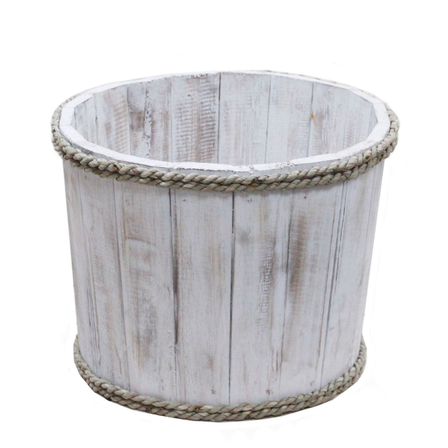 Small Wooden Storage Tub – Whitewash - Image small-wooden-storage-tub--whitewash-rds-148