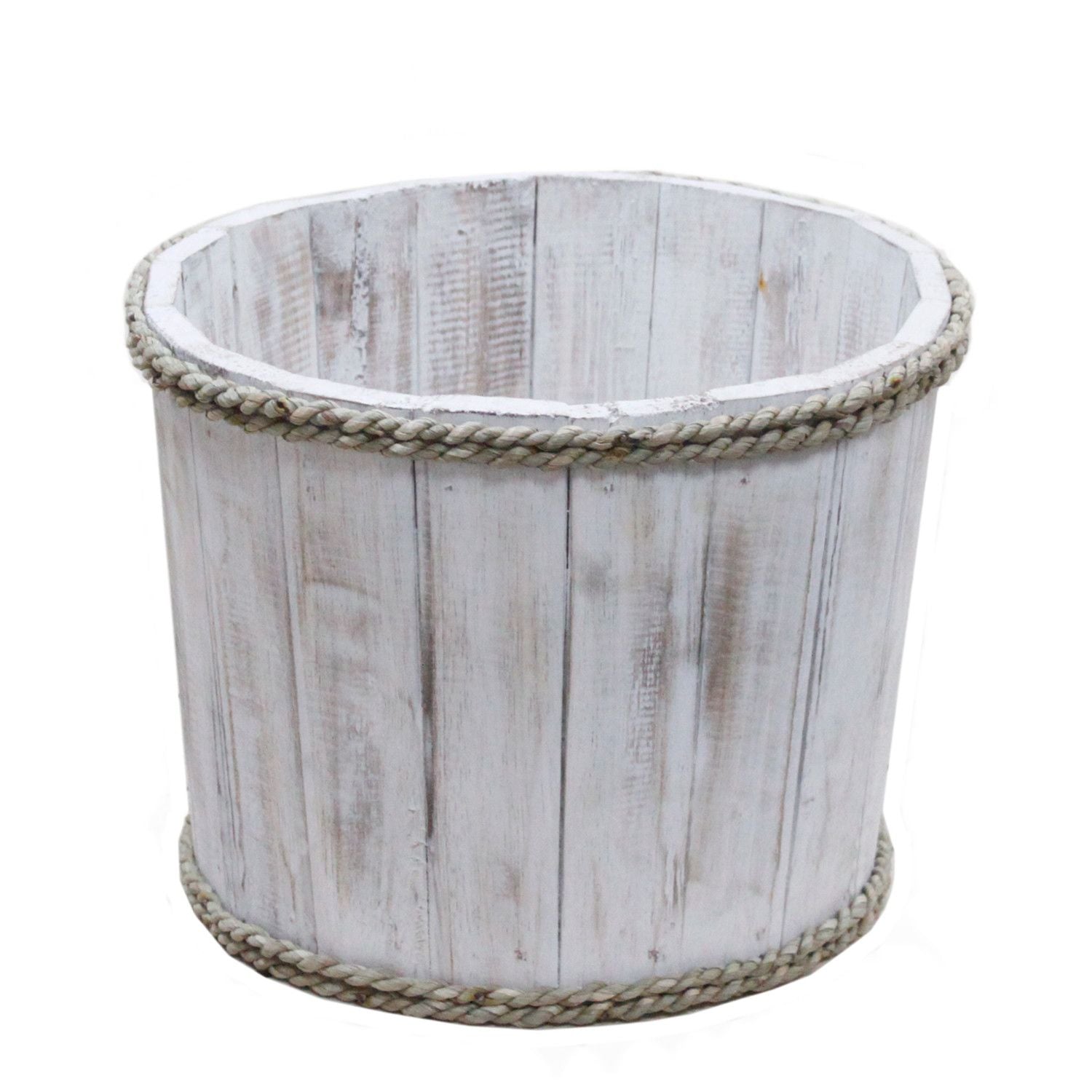 Small Wooden Storage Tub – Whitewash - Image small-wooden-storage-tub--whitewash-rds-148