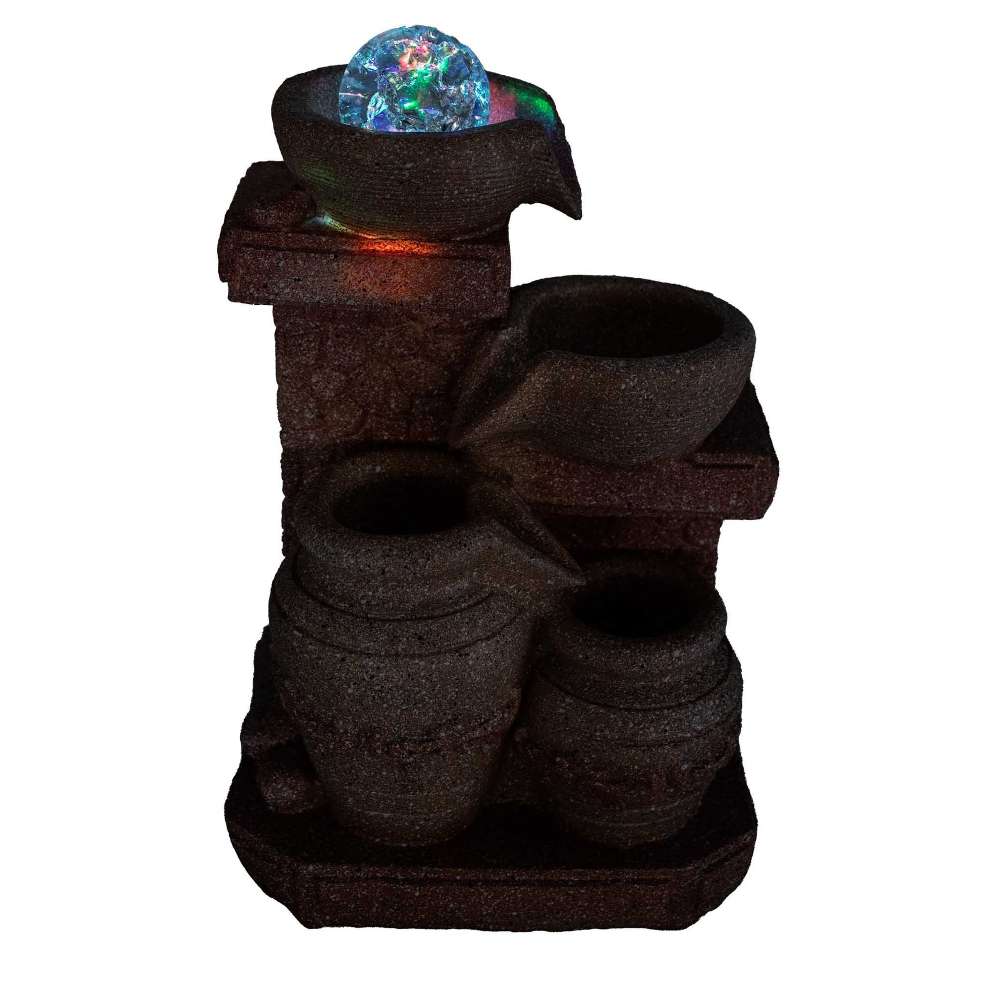Mediterranean Cascading Pots Tabletop Water Feature (19x14x27cm) - Image mediterranean-cascading-pots-tabletop-water-feature-19x14x27cm-waterf-24