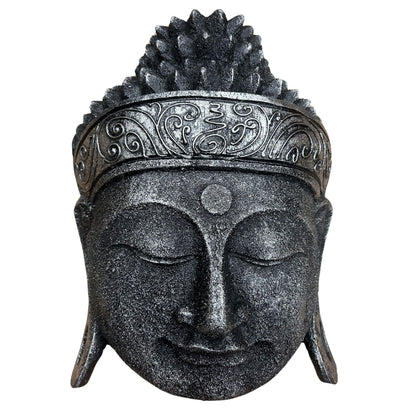 Home Decoration Buddha Head - 25cm - Silver Shine Finish - Image home-decoration-buddha-head--25cm--silver-shine-finish-hdbh-04