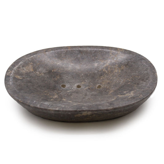 Classic Oval Grey Marble Soap Dish - Image classic-oval-grey-marble-soap-dish-ssd-11