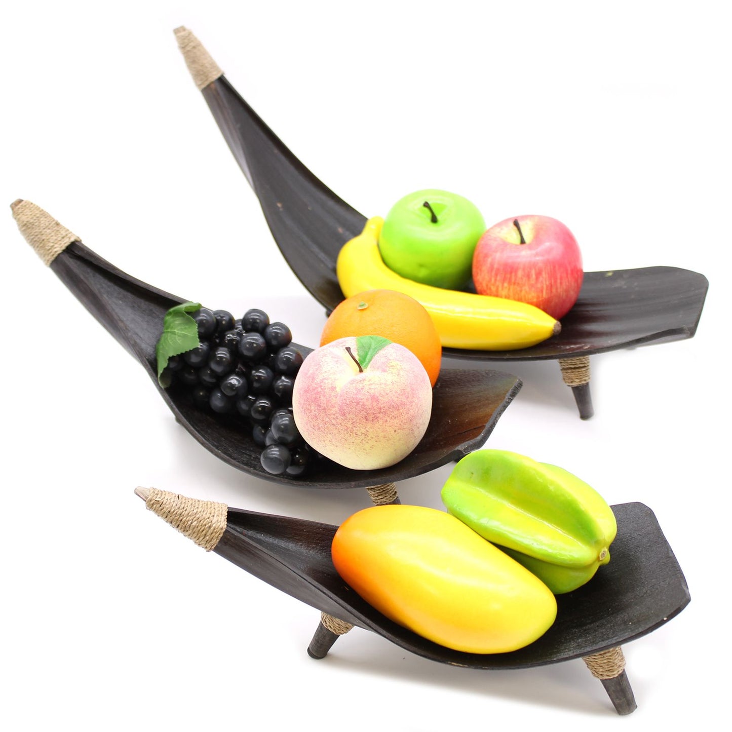 Coconut Leaf Fruit Bowl Set - Chocolate - Image coconut-leaf-fruit-bowl-set--chocolate-clfb-03