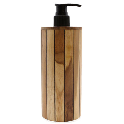 Natural Teakwood Soap Dispenser - Round - Image natural-teakwood-soap-dispenser--round-nsd-03