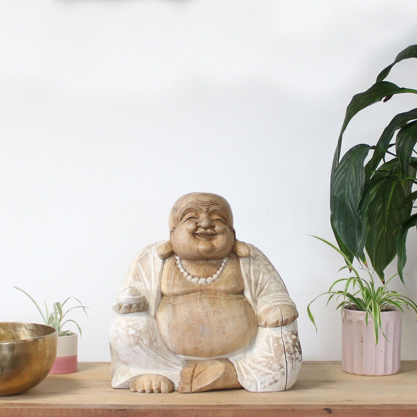 Happy Buddha - Whitewash 30cm - Image happy-buddha--whitewash-30cm-hcbs-13