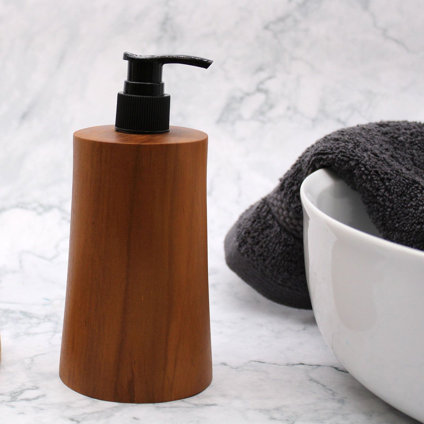 Natural Teakwood Soap Dispenser - Taper - Image natural-teakwood-soap-dispenser--taper-nsd-04