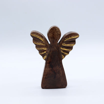 Small Mango Wood Angel - Gold Decor - Image small-mango-wood-angel--gold-decor-wang-01