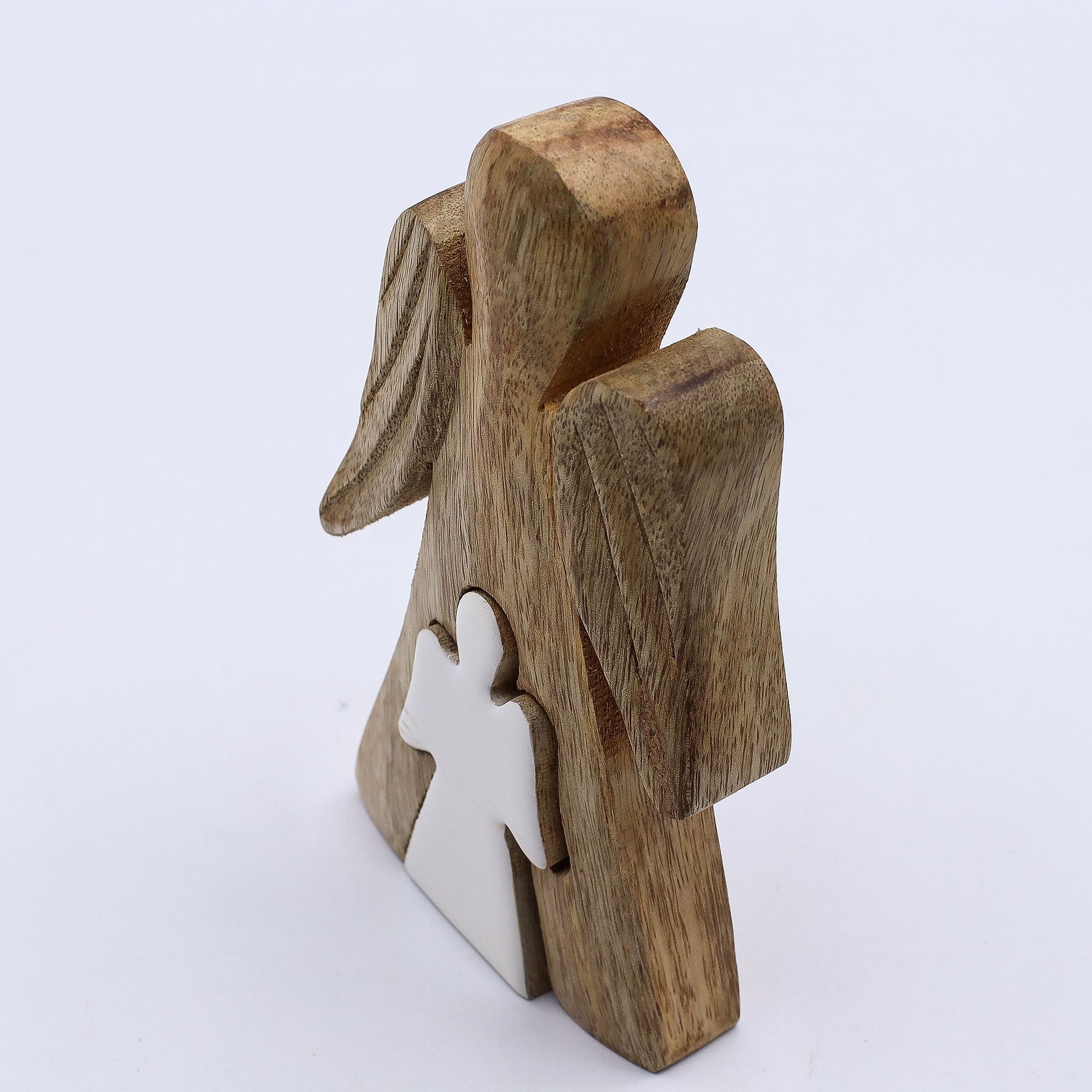 Mango Wood Angel in Angel - White Enamel - Image mango-wood-angel-in-angel--white-enamel-wang-09