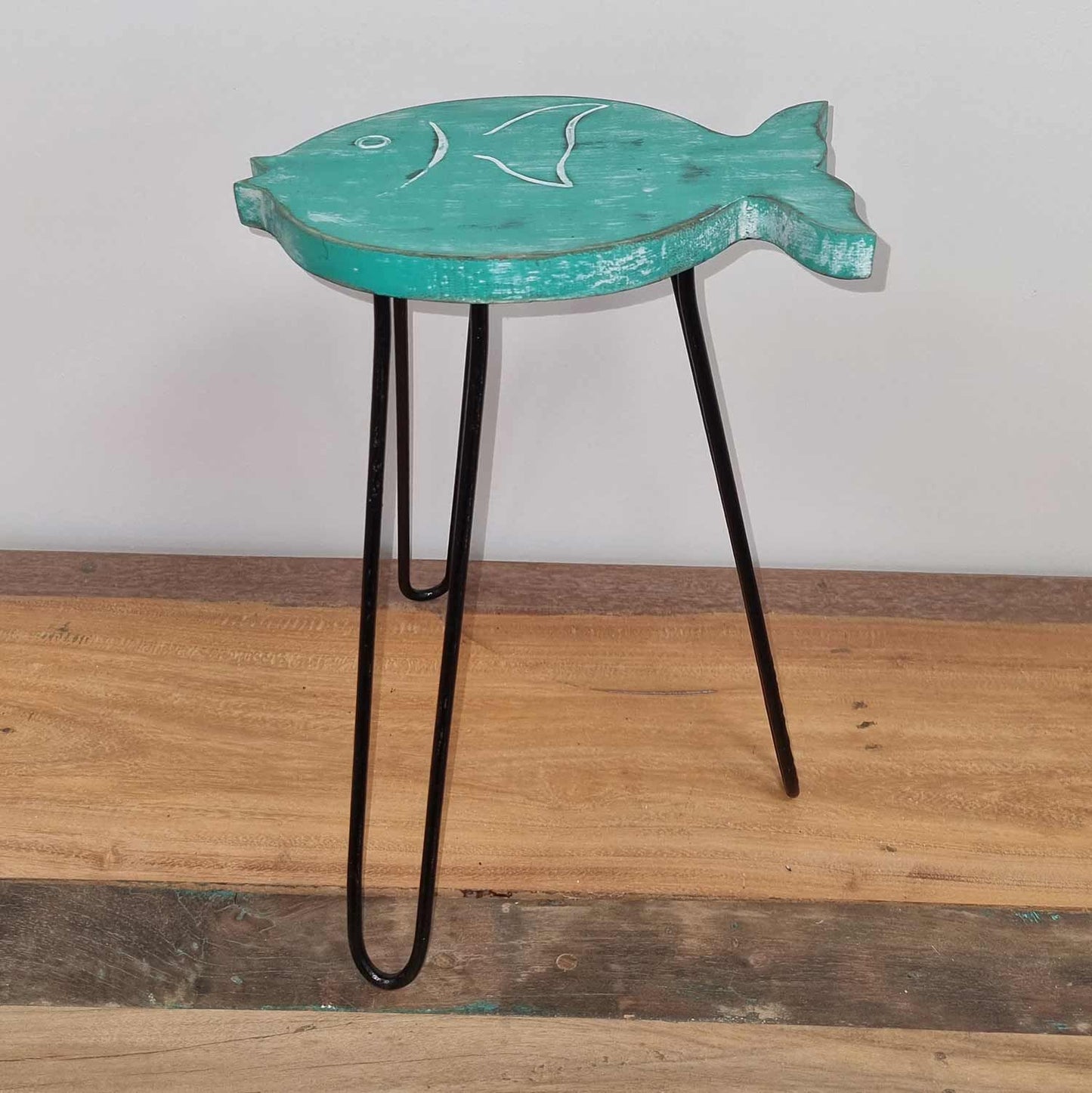 Albasia Wood Fish Stand - Turquoise - Image albasia-wood-fish-stand--turquoise-hps-07
