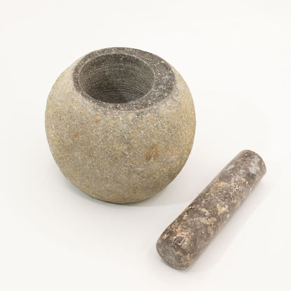 Natural Riverstone Decorative Pestle & Mortar- Large (aprox 15x12cm) - Image natural-riverstone-decorative-pestle--mortar-large-aprox-15x12cm-mpm-23