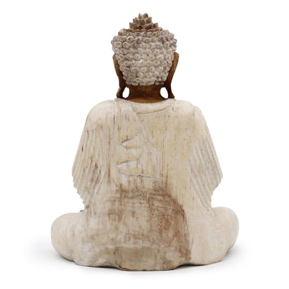 Buddha Statue Whitewash - 30cm Teaching Transmission - Image buddha-statue-whitewash--30cm-teaching-transmission-hcbs-19