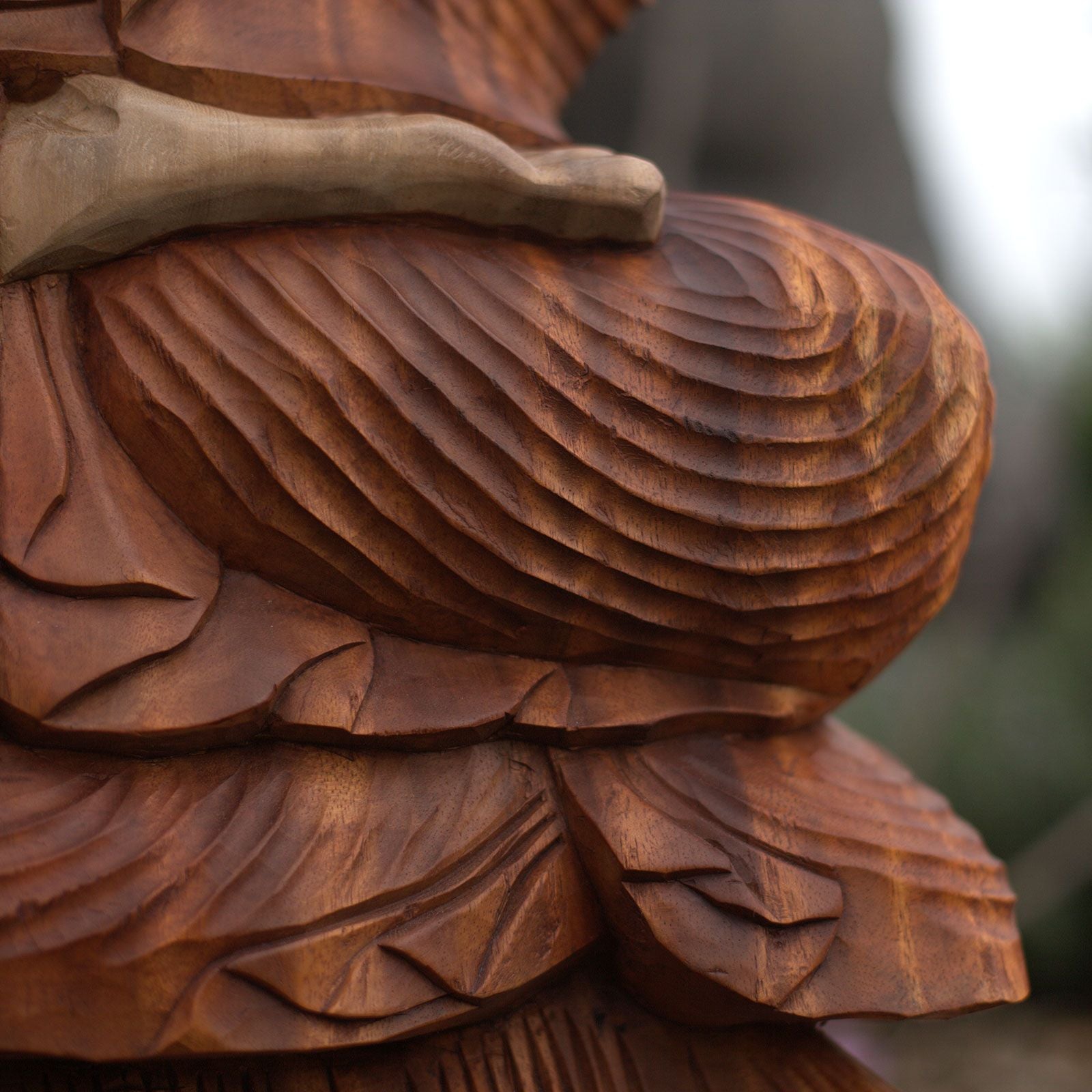 Hand Carved Buddha Statue - 25cm Thinking - Image hand-carved-buddha-statue--25cm-thinking-hcbs-01