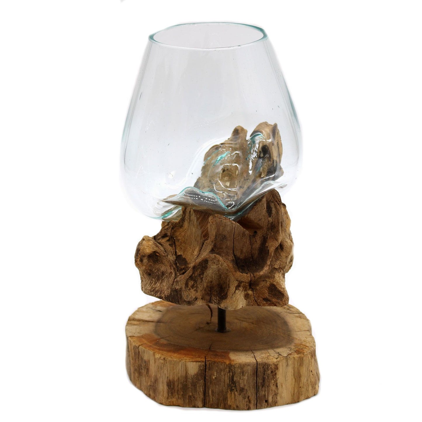 Molten Glass on Wood with Stand - Large Bowl - Image molten-glass-on-wood-with-stand--large-bowl-mgw-19