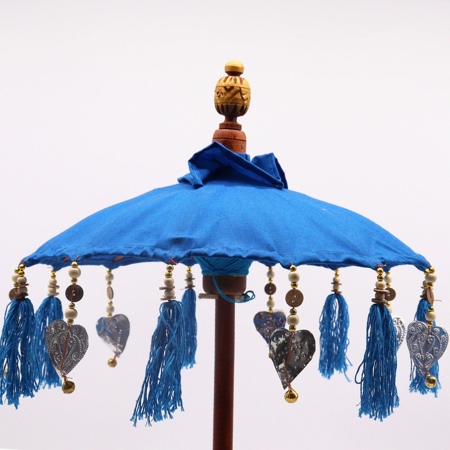 Bali Home Decor Parasol - Cotton - Turquoise- 40cm - Image bali-home-decor-parasol--cotton--turquoise-40cm-bpar-09