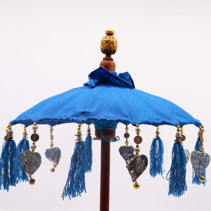 Bali Home Decor Parasol - Cotton - Blue- 40cm - Image bali-home-decor-parasol--cotton--blue-40cm-bpar-10