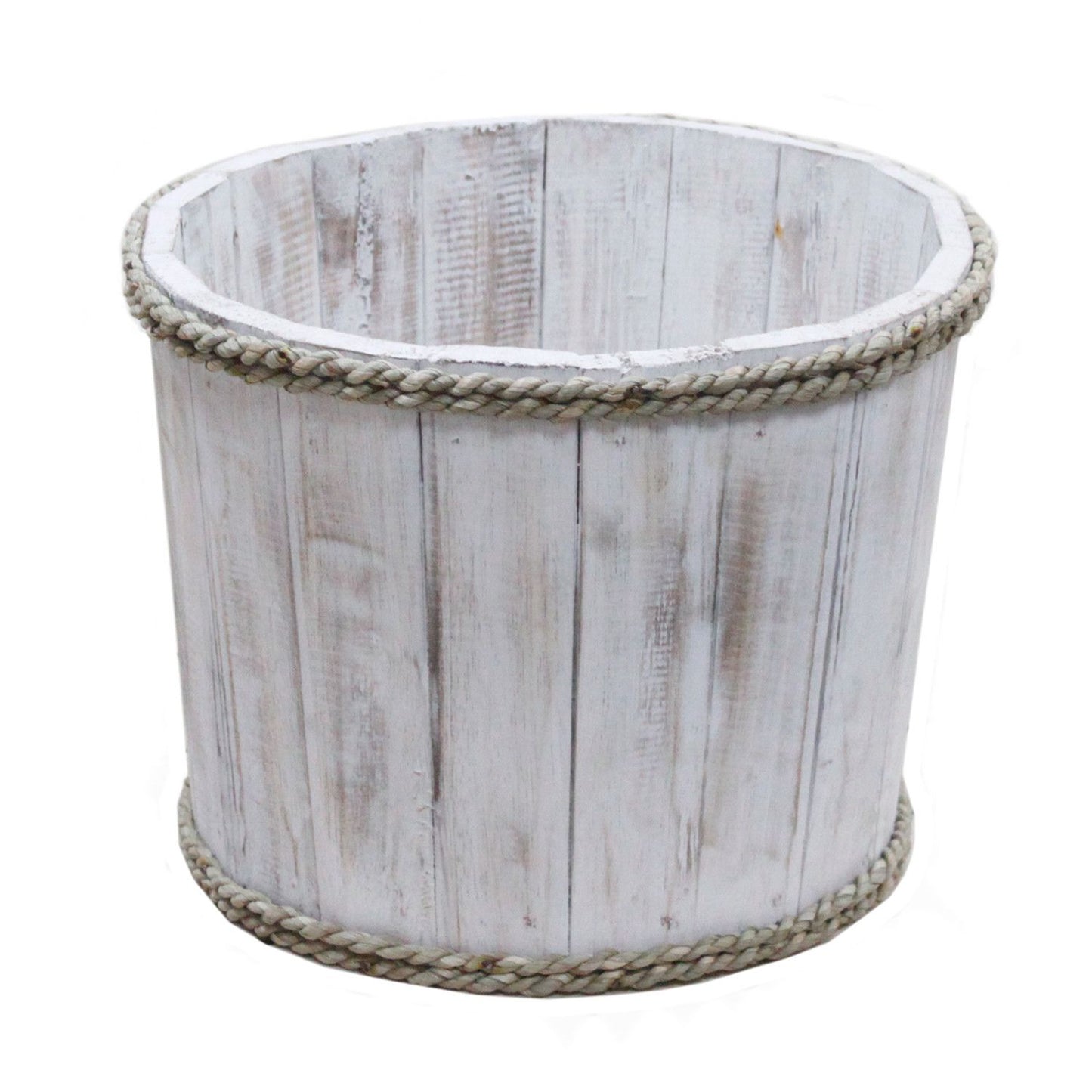 Small Wooden Storage Tub – Whitewash - Image small-wooden-storage-tub--whitewash-rds-148