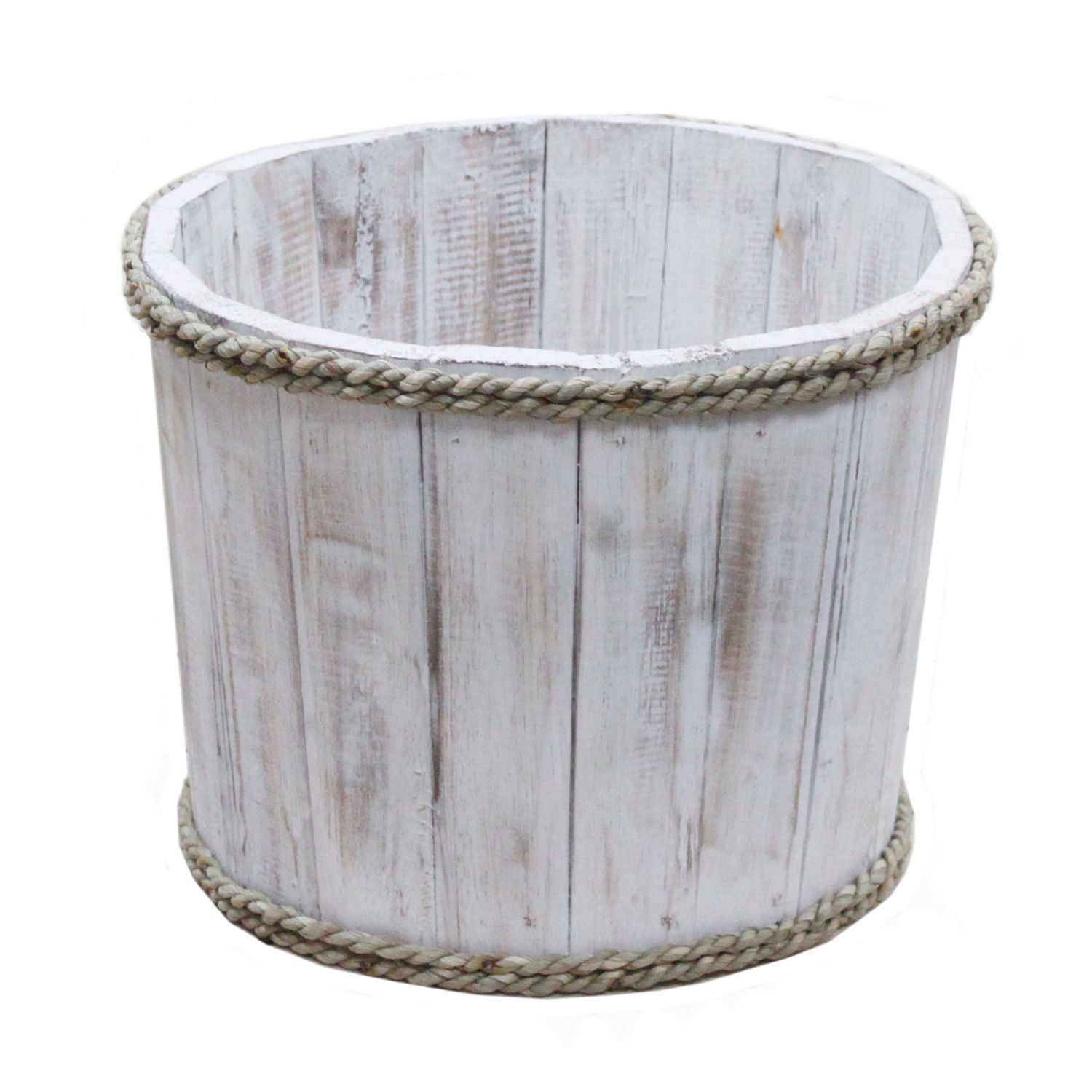 Small Wooden Storage Tub – Whitewash - Image small-wooden-storage-tub--whitewash-rds-148