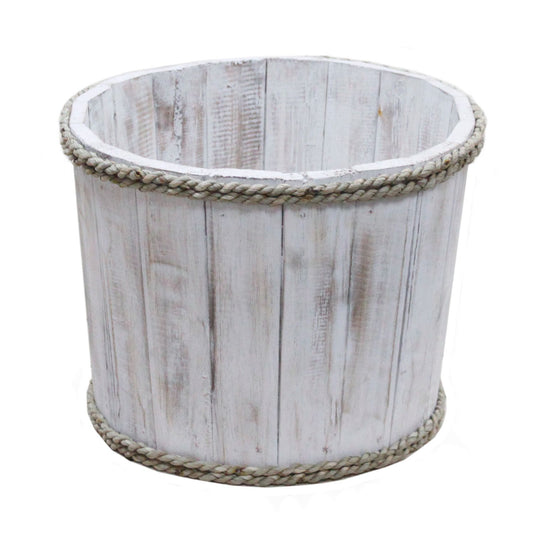 Small Wooden Storage Tub – Whitewash - Image small-wooden-storage-tub--whitewash-rds-148