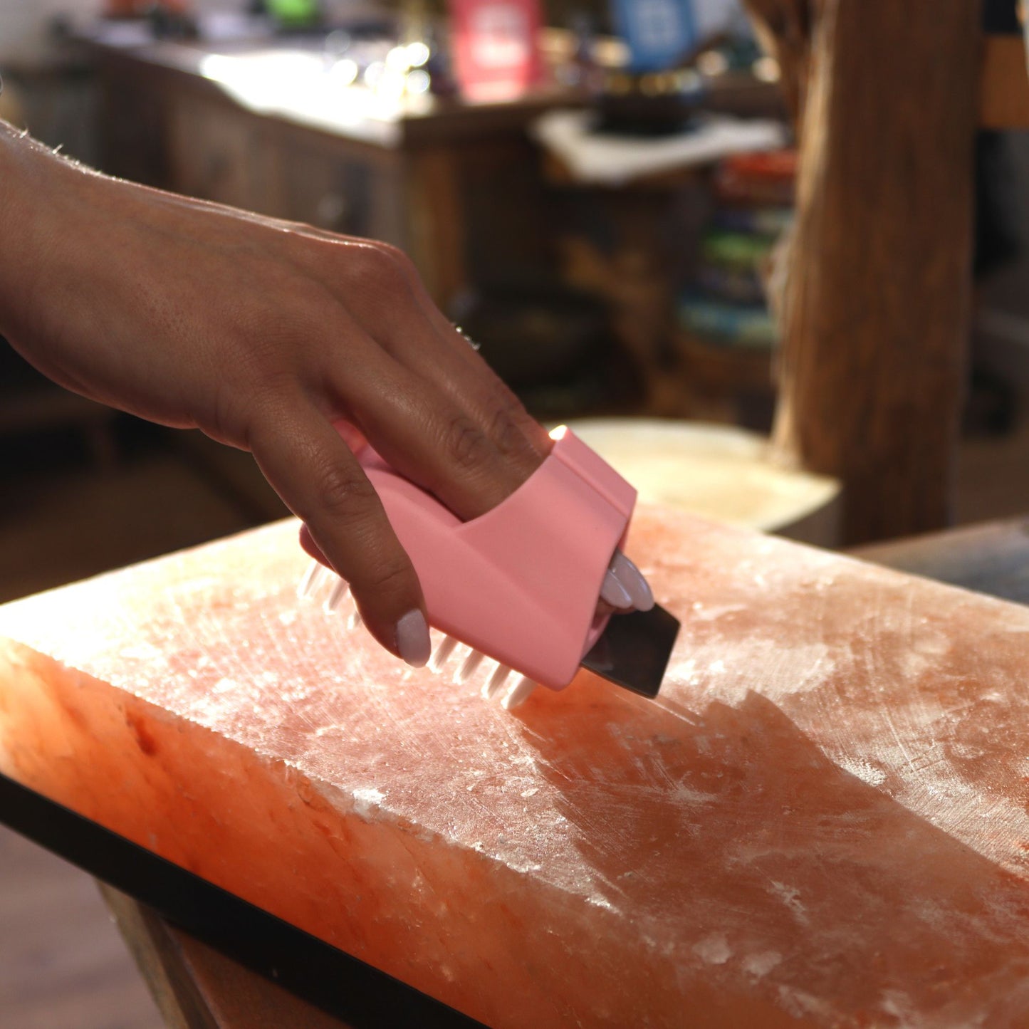 Himalayan Salt Block Cleaning Brush (assorted colours) - Image himalayan-salt-block-cleaning-brush-assorted-colours-salt-61