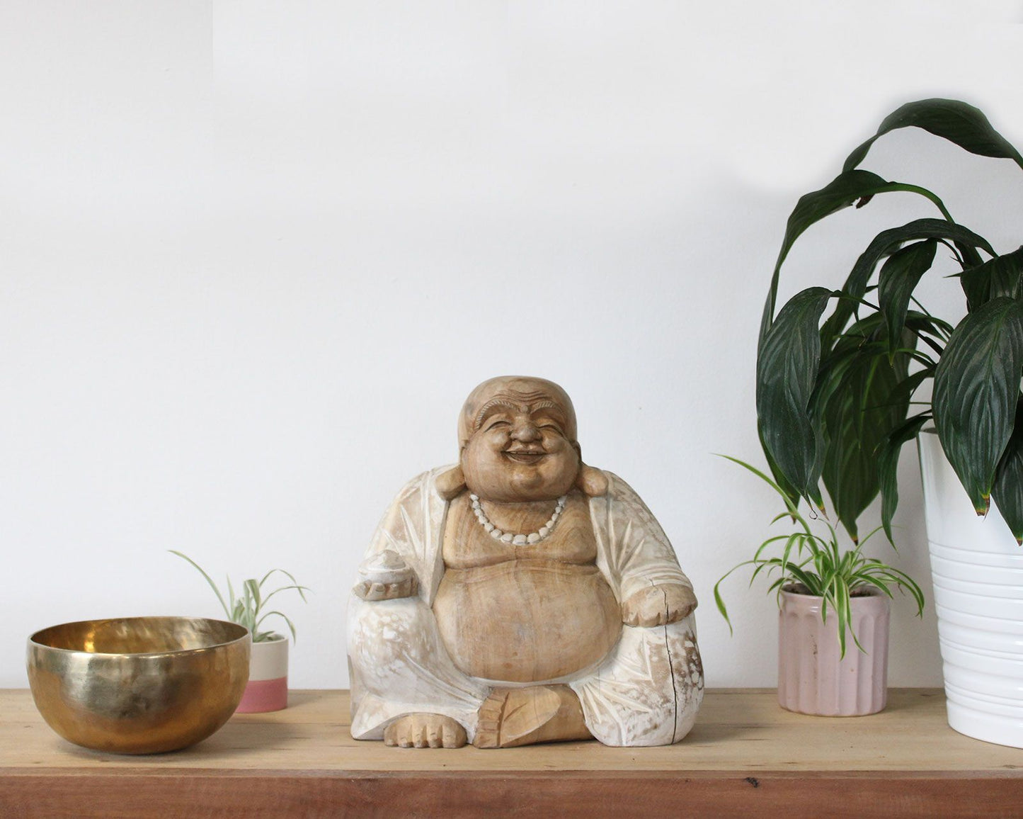 Happy Buddha - Whitewash 30cm - Image happy-buddha--whitewash-30cm-hcbs-13