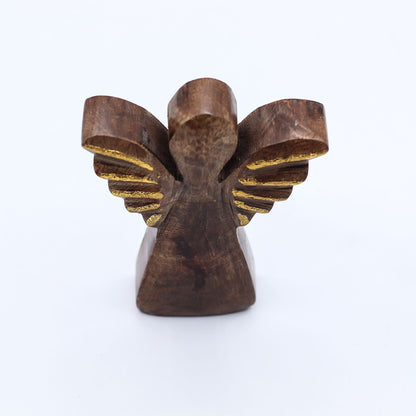 Small Mango Wood Angel - Gold Decor - Image small-mango-wood-angel--gold-decor-wang-01