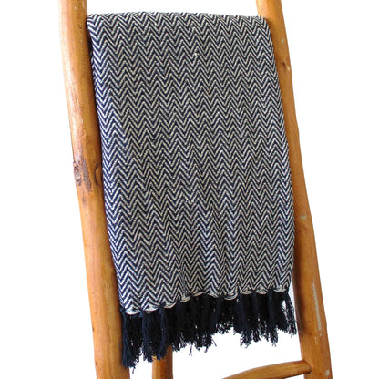Boho Comfort Throws - Navy Zigzag - Image boho-comfort-throws--navy-zigzag-bohot-01