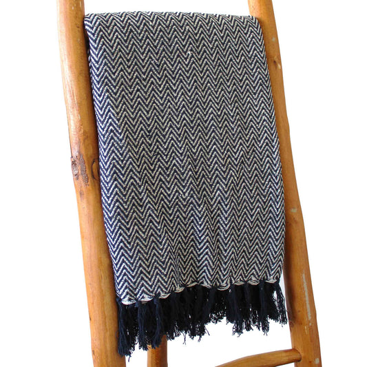 Boho Comfort Throws - Navy Zigzag - Image boho-comfort-throws--navy-zigzag-bohot-01