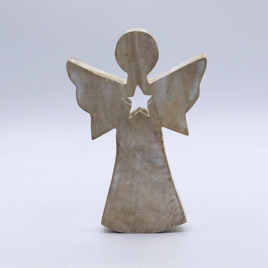Mango Wood Angel - Whitewash with Star Cut Out - Image mango-wood-angel--whitewash-with-star-cut-out-wang-06