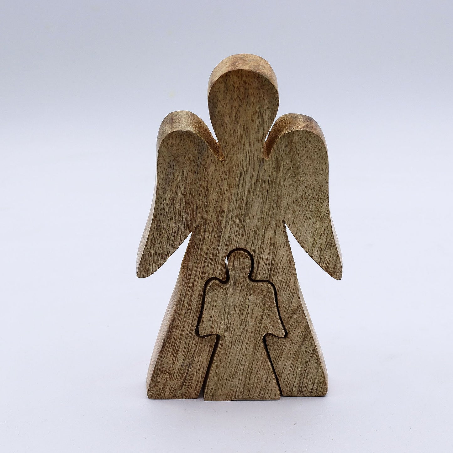 Mango Wood Angel in Angel - White Enamel - Image mango-wood-angel-in-angel--white-enamel-wang-09